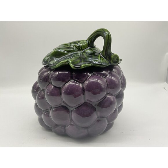 Metlox MCM California Pottery Grape Canister Cookie Jar Kitchen Collectible USA - Picture 10 of 16